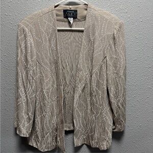 Alex Evenings Metallic Tan Blazer